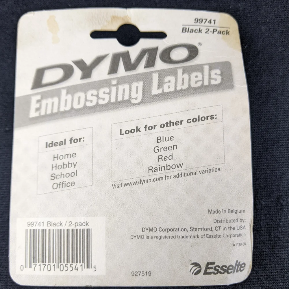 New Dyno embossing labels black 3/8